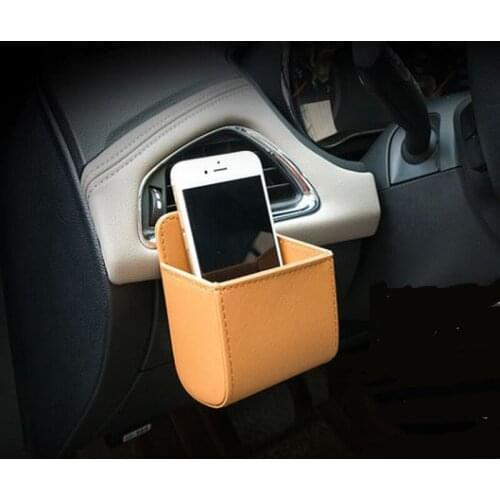 Car vent storage box PU leather hanging bracket bag auto parts for Kia Rio Cerato,Soul,Forte,Sportage R,SORENTO,Mohave,OPTIMA