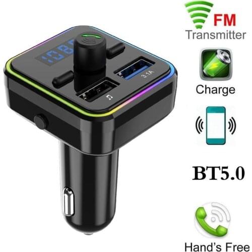 Car Hands-free Wireless Bluetooth FM Transmitter MP3 Charger Dual Equipped Player Bluetooth LED Display Dual USB Car Charger