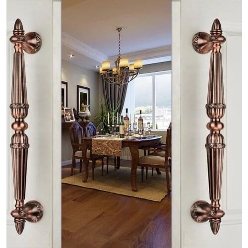 Free shipping KTV bronze handle European palace wooden door handle New glass door pulls Villa door handle Artificial gate handle