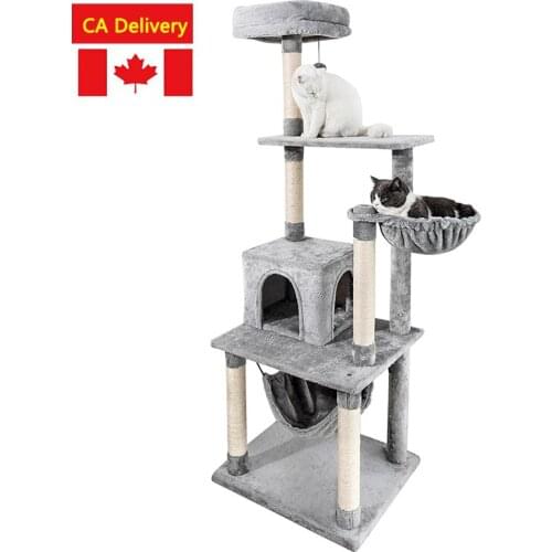66.9 Inches Big Cat Tree Scratching Toys with Big Hammock House for Pet Cat Jumping Broad Kittens Play Cat Toys