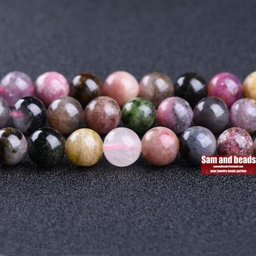 Wholesale Natural A grade Tourmaline Beads 4mm 6mm 8mm 10mm Gem Stone Loose Beads For Jewelry DIY 15.5"/strand
