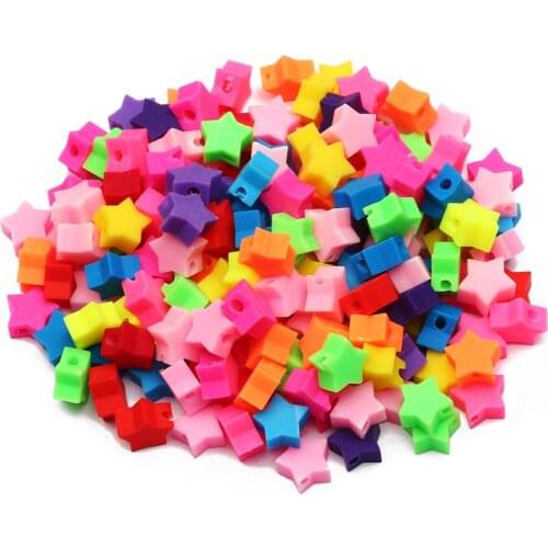 50pcs 9mm Mixed Color Star Beads Polymer Clay Beads Loose Spacer Beads for Jewelry Making DIY Bracelet Necklace Accessories
