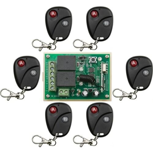 DC12V 2CH RF Wireless Remote Control System teleswitch 6transmitter +1 receiver universal gate remote control /radio receiver