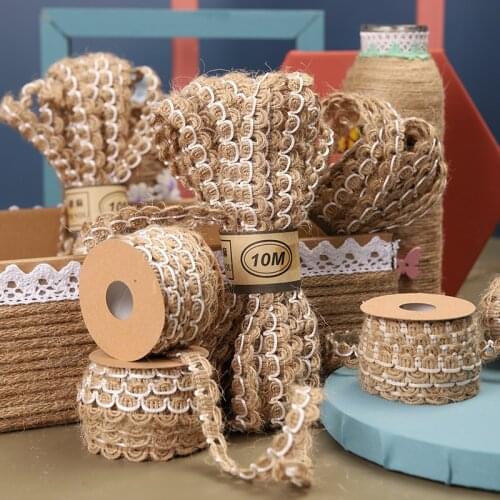 10 Yards Natural Burlap Jute Rope Cords For Party Wedding Christmas Decor Gift Wrapping Twine DIY Vintage Ribbons Bow