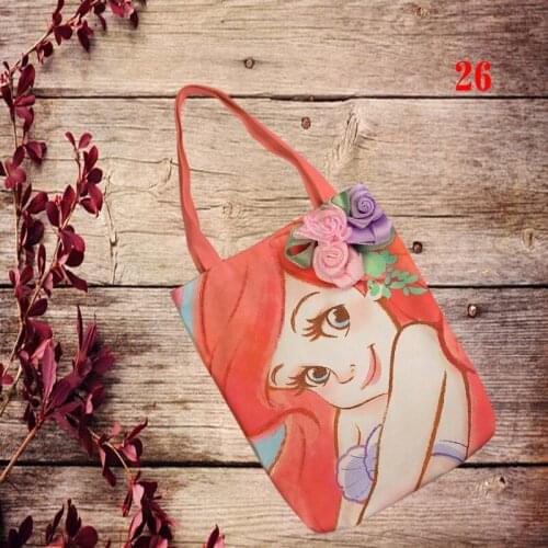 Disney Princess Mermaid Style lAnime Figures Cartoon Product Cosplay Accessories Customized Shopping Bag Gifts Shoulder Unisex