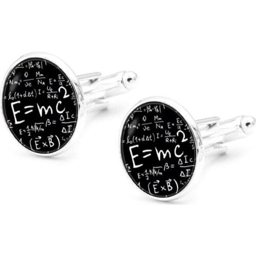 Kaibote XK-5HXK0155 E=mc2 French Suits Cufflinks with Buttons Fashion Mens and Womens Shirts Sleeve Nails