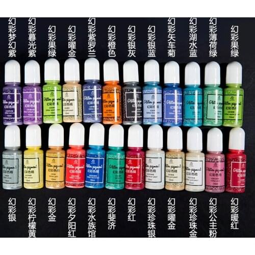 QIAOQIAO DIY Multicolors Flashing Epoxy UV Resin Adhesive Glue Crystal Dye Pigment Handmade DIY Jewelry Making Crafts