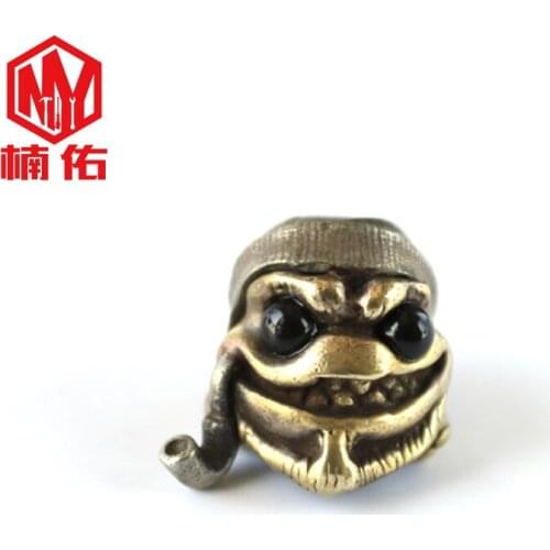 Creative Handmade Pure Copper Inlaid Glass EDC Paracord Knife Bead Car Key