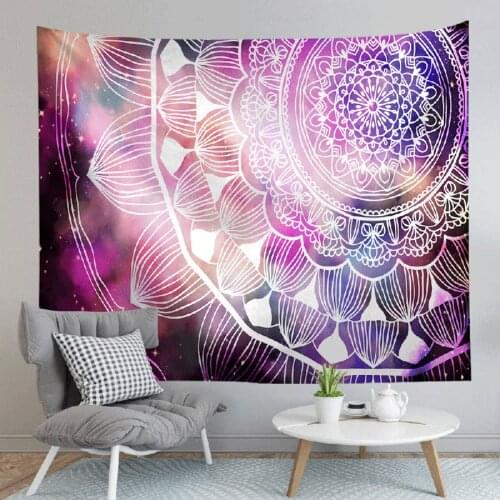 Mandala Tapestry Wall Hanging Fantasy Wall Tapestry Hippie Boho Farmhouse Decor Wall Carpet Thin Bedspread Psychedelic Tapestry
