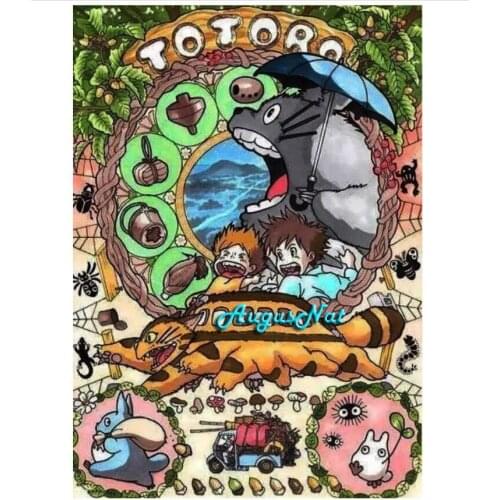 Cartoon diamond painting full square totoro wall art kids paint toy gift diamond dotz diamond drawing sticker gem pasted poster