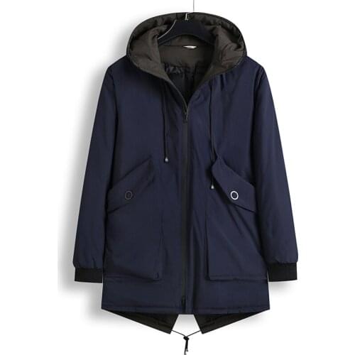 Plus size 8XL 7XL New Men Winter Jacket Fashion Hooded Thermal Down Cotton Parkas Male Casual Hoodies Brand Clothing Warm Coat