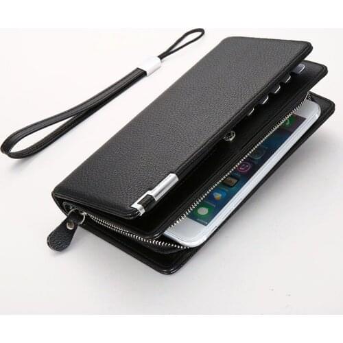 Zipper money clip money bag mens wallet long style 2020 simple business leather wallet youth wallet male fashion clutch