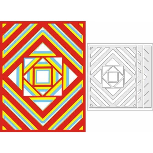 New 2021 Layering Diamond Square Window Metal Cutting Dies for DIY Scrapbooking and Card Making Decor Embossing Craft No Stamps