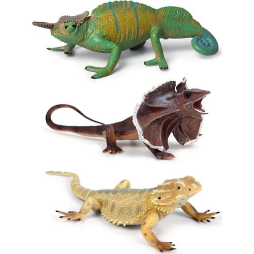 New Simulation Animals Amphibian Model Set Lizards Chameleon Plastic Action Figures Educational Toy for Children Toy Figure Gift