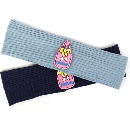 New Fashion Cute Baby Kids Girls Perfume Cotton Ribbed Elastic Wide Headband 2019 Solid Turban Hair Band Accessories Headwear