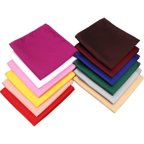 Solid Color Handkerchief High Fashion Pocket Square Vintage Polyester Men Towel Hanky For Business Party Suit Accessories