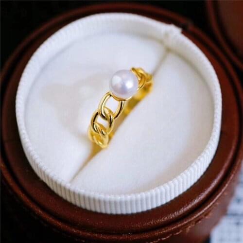 Gold Plated Ring Base Mountings Findings Settings Adjustable Ring Jewelry Parts Fittings Accessories for Pearl Beads Stones