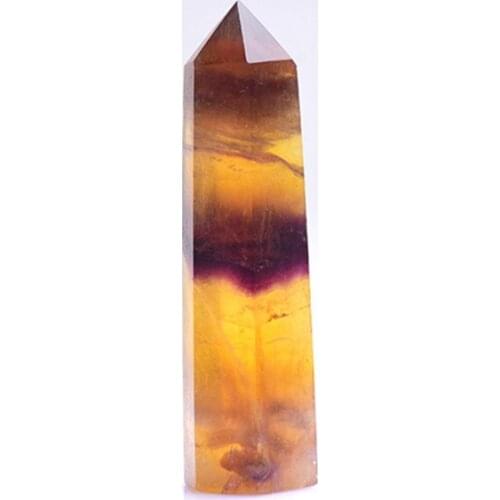Natural crystals tower healing jewelry feng shui stons yellow fluorite point for sale
