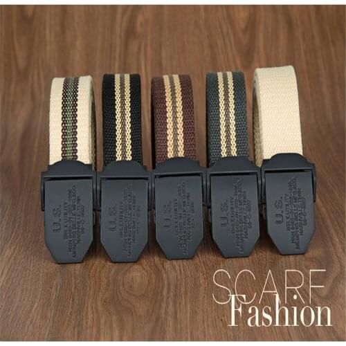 New Canvas Belt, mens Korea edition thick knitting outdoor casual casual green US leather belt HX0556