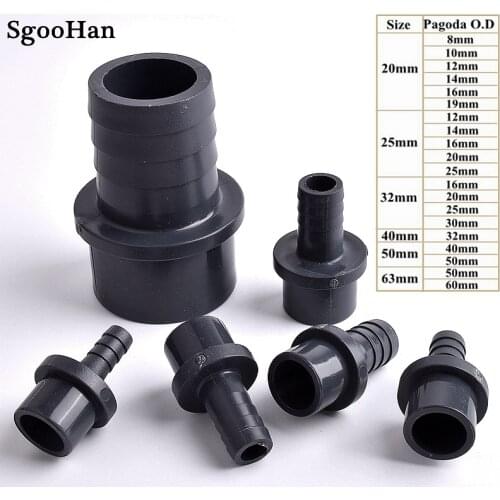 S Outer Diameter 8~25mm Pagoda Connector Garden Irrigation Hose Adapter High Quality UPVC Pipe Soft Hose Joint Accessories