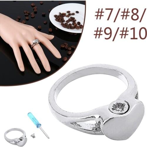 Shellhard Vintage Cremation Ash Rings Trendy Stainless Steel Heart Memorial Urn Finger Ring For Women Men Jewelry Bijoux