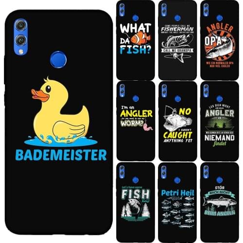 Cartoon Cute Duck Fish Worm Soft Black Silicone Case Cover For Huawei Honor 10 20 Lite Pro 20i 10i 9X 8X Mate 10 20 30 Lite Pro