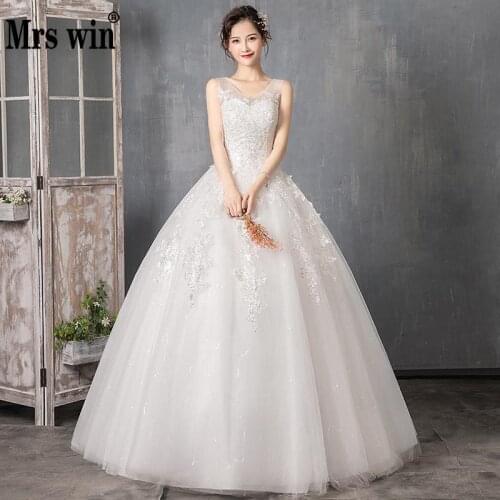 Wedding Dress 2021 The V-neck Floor-length Lace Up Ball Gown Princess Luxury Lace Bling Bling Wedding Dresses Plus Size