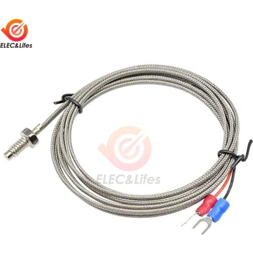 1M 2M K Type Thermocouple temperature sensor cable Stainless Steel Probe Industrial Thermal Thermocouple Tester 0-800 degree C