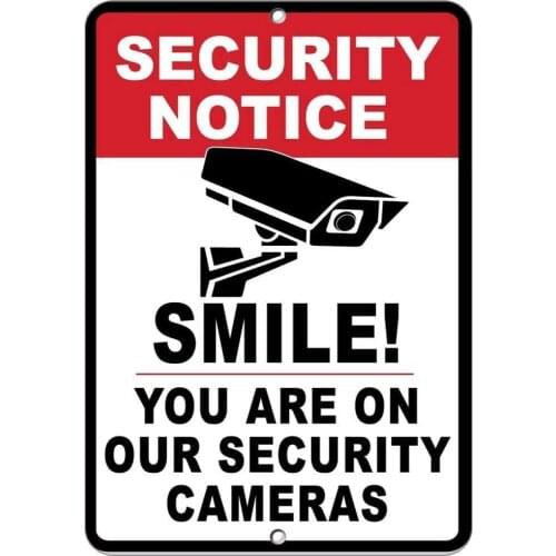 Smile! You are On Our Cameras Retro Metal Tin Sign Plaque Poster Wall Decor Art Shabby Chic Gift