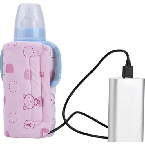 USB Baby Milk Bottle Warmer Portable Travel Warmer Infant Feeding Bottle Heated Cover Insulation Thermostat Baby Bottle Heaters