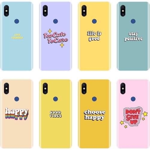 Back Cover For Xiaomi Mi Max 1 2 3 Yellow Quote Pink Purple Text Word Soft Phone Case Silicone For Xiaomi Mi Note Mix 1 2 2S 3