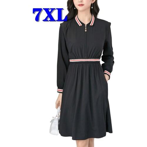 Plus Size Dress Long Sleeve Vestidos Casual Robe 2021 New Style Fashion Elegant Women Clothing Summer Gown Black Gothic Dress