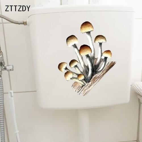 ZTTZDY 19.1×24.4CM Cartoon Tree Mushroom Creative WC Toilet Stickers Home Room Wall Decoration T6-0147
