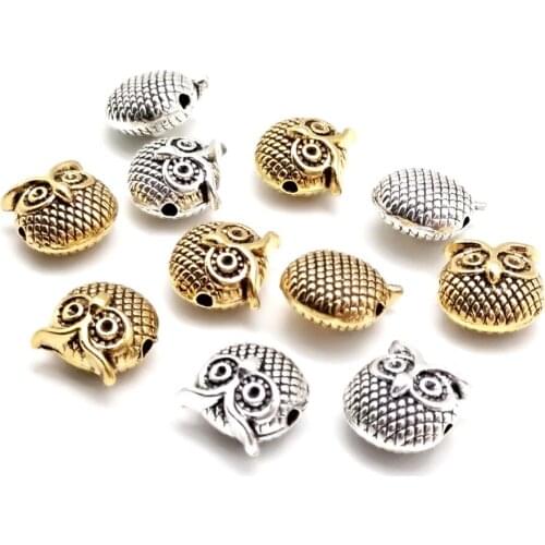 10pcs/Lot Owl Charms 13mm Pendant For Women Bracelet Choker Necklace DIY Wholesale Charms