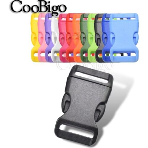 100pcs Plastic Colorful Contoured Side Release Buckles For Paracord Pets Collar Strap Backpack Bag DIY Accessories 20mm