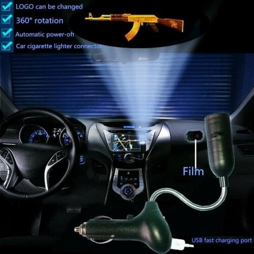 1x AK47 Logo Car USB Mobile Phone Charger LED Projection Laser Decoration Light