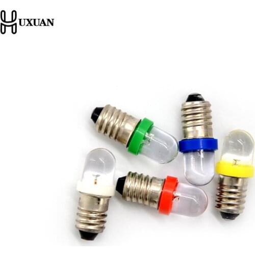 5pcs/lot Low Power Consumption E10 LED Screw Base Indicator Bulb Cold White 6V/12V/24V DC Light Bulb Top Quality