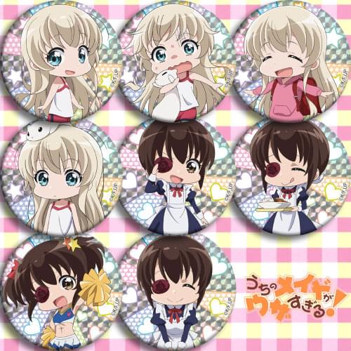 1pc 58mm Anime Uchi no Maid ga Uzasugiru acrylic round badges Brooch