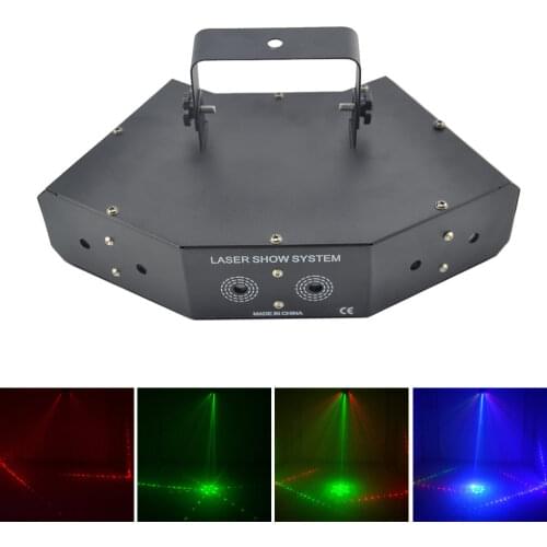 AUCD 6 Eyes 16 Patterns & Beam Ray Network RGB Projector Laser Lights 7CH DMX Disco KTV Xmas Party DJ Show Stage Lighting Z6F16