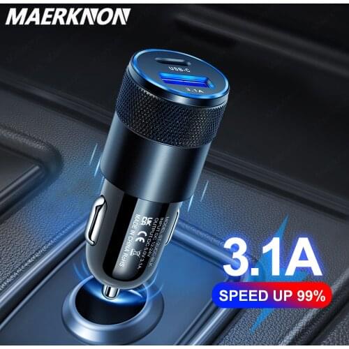 3.1A PD USB C Car Charger Quick Charge 3.0 For iPhone 12 Huawei Xiaomi Samsung Type C Mobile Phone PD 20W Fast Charging Adapter