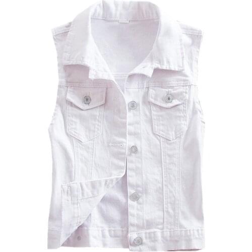 B2702 Spring and summer 2021 new Europe and America womens big size fashion sleeveless hole clip denim vest cheap wholesale