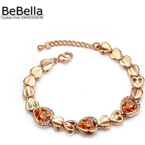BeBella classic heart crystal bracelet made with Austrian Crystals from Swarovski for girls Christmas gift