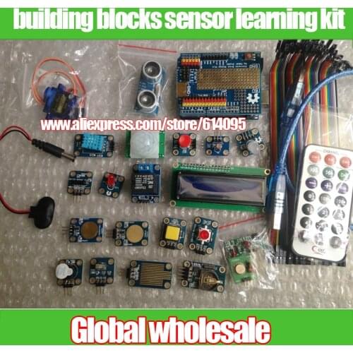 Free shipping electronic building blocks sensor learning kit / for arduino board kit / for Arduino UNO R3 kit