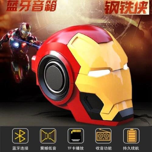 Mobile phone Speakers Bluetooth V4.2 Iron Man Bluetooth Speaker Subwoofer With FM Radio Support TF Card For Phone PC Speaker