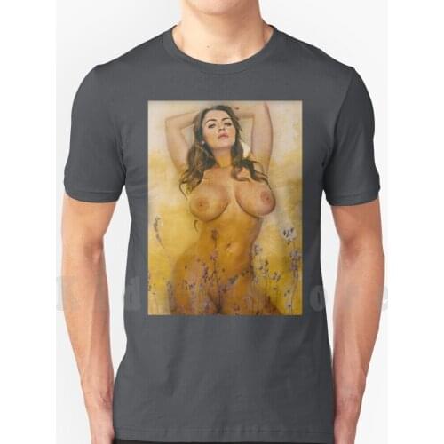 Big Tits Milf Paint T Shirt Print For Men Cotton New Cool Tee Star Sexy Model Actor Actress Adult Dirty Big Booty Tits Breasts