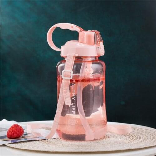 New BPA Free Outdoor Water Bottles 1.5L Big Capacity Plastic Sports Bottle with Straw & Sling Fitness Leak-proof Bottle