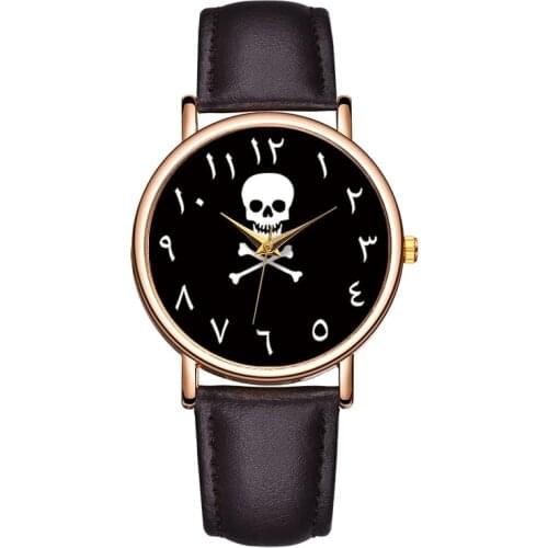 2020 New Fashion Skull Dial Women Men Unisex Watch Ladies Casual Leather Strap Quartz Clock Gift Reloj Hombre Relogio Masculino