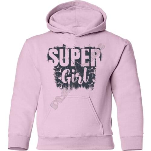 Super Girl Kids Hoodies 3D Printed Kids Sweatshirt Child Long Sleeve Boy For Girl Sky Blue Pullover Drop Shipping