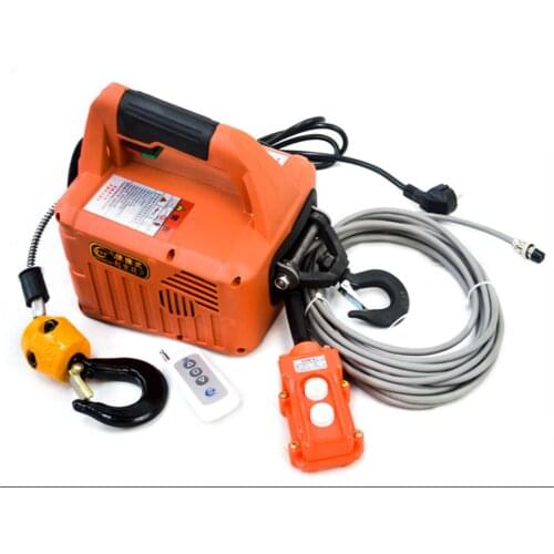 Wire Control Mini Electric Hoist Air Conditioner Small Crane 220v Household Remote Control Hoist Small Suspension Traction Crane