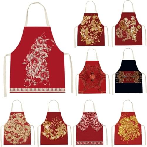 Apron Kid Apron Kitchen Household Item Ethnic Pattern Apron Adult Hair Apron 55-68cm Apron Custom Logo Kitchen Supplie Tablier